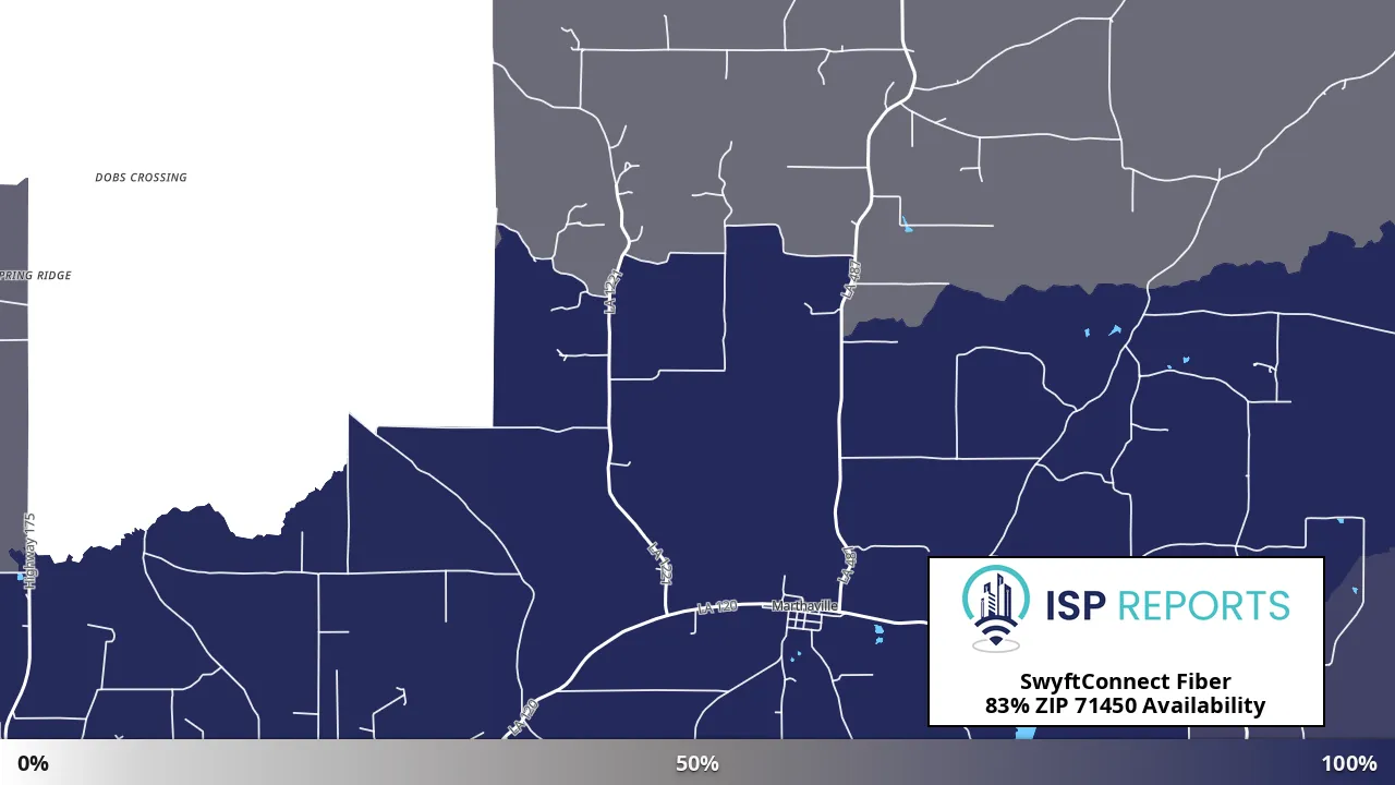71450, LA map of internet availability