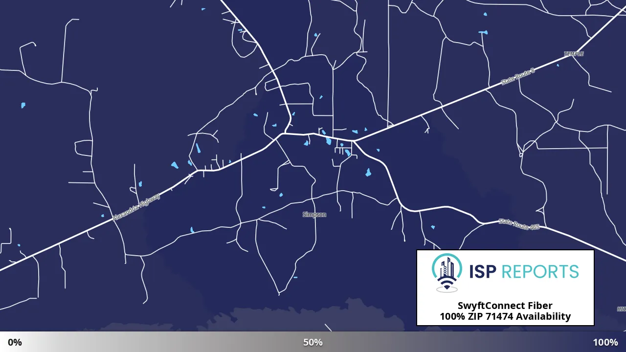 71474, LA map of internet availability