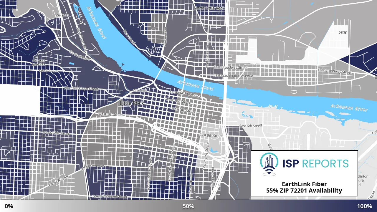 72201, AR map of internet availability