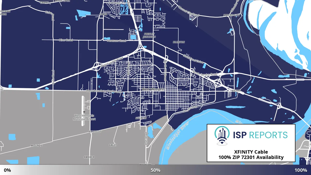 72301, AR map of internet availability