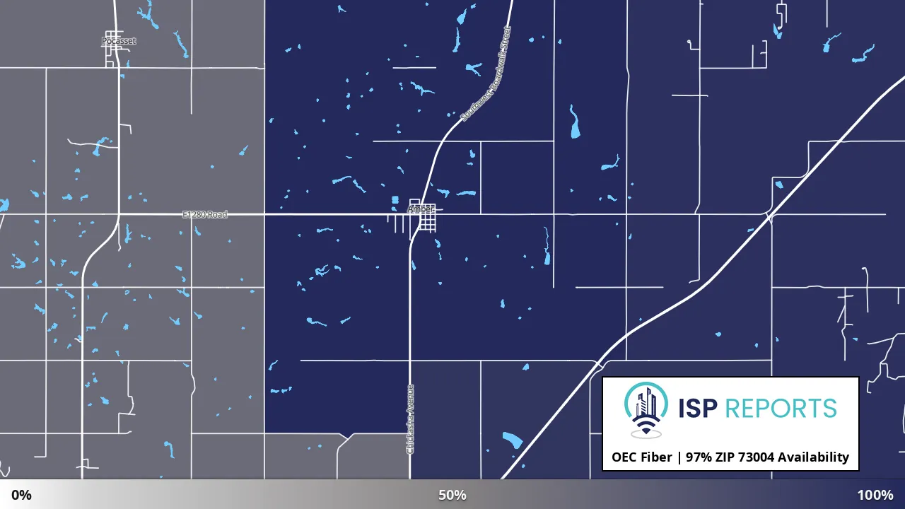 73004, OK map of internet availability