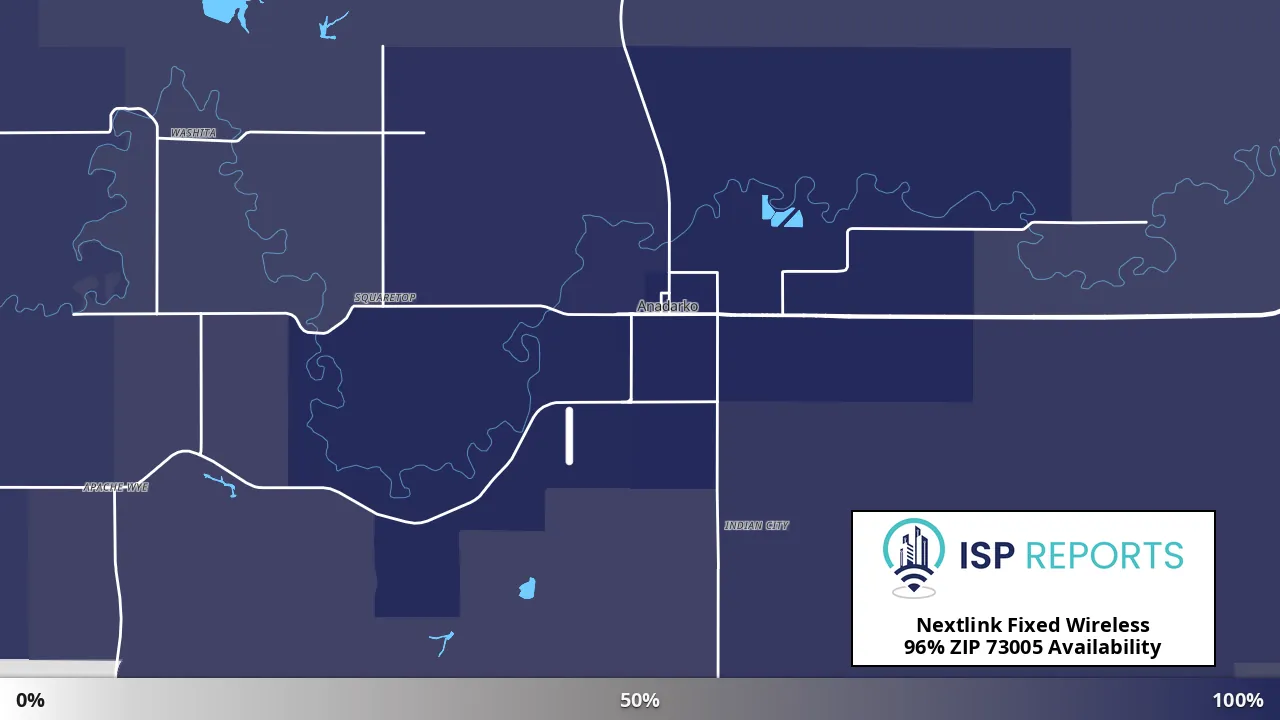 73005, OK map of internet availability