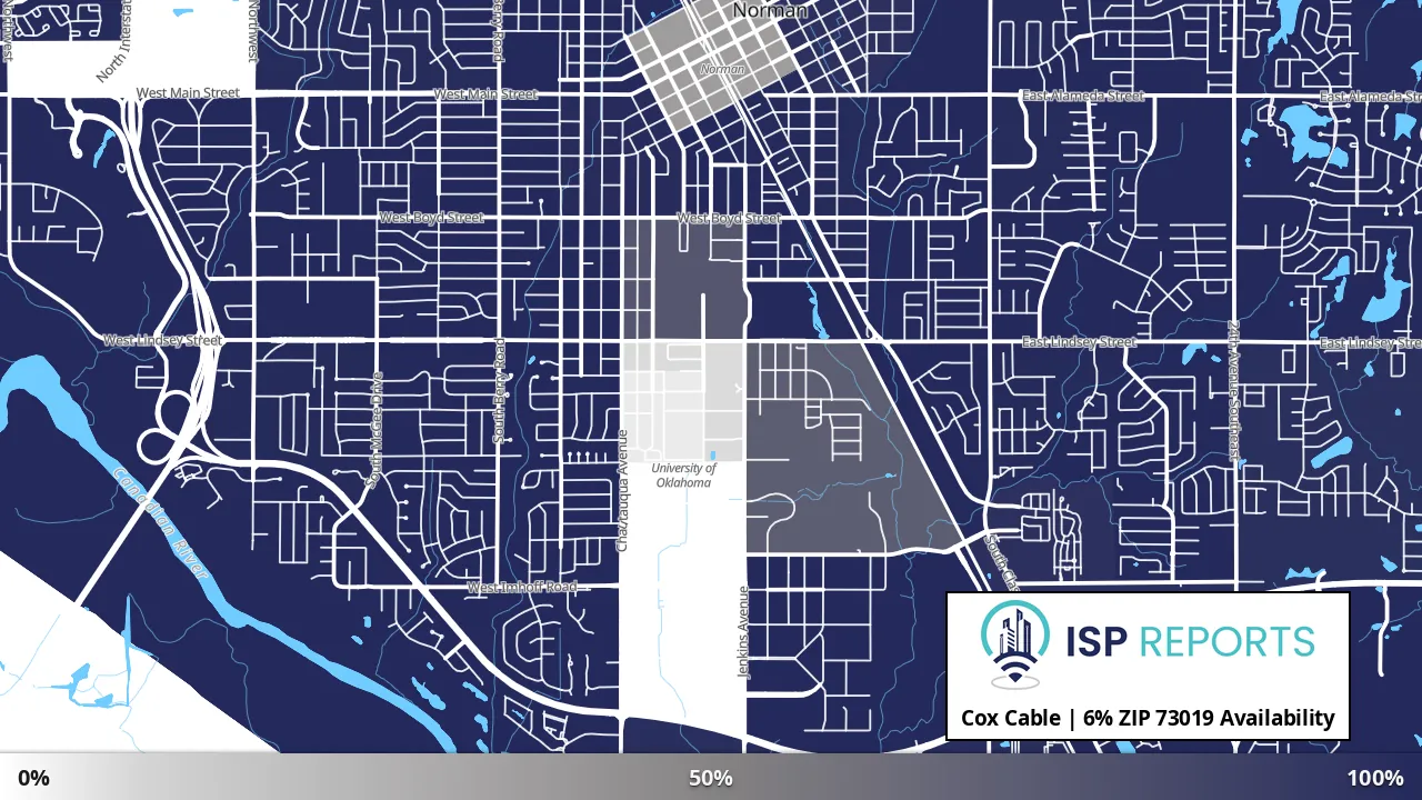 73019, OK map of internet availability