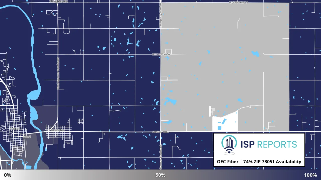 73051, OK map of internet availability