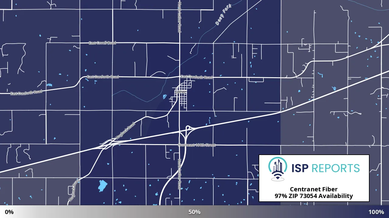 73054, OK map of internet availability