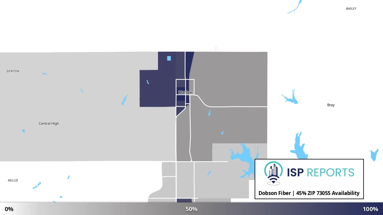 73055, OK map of internet availability