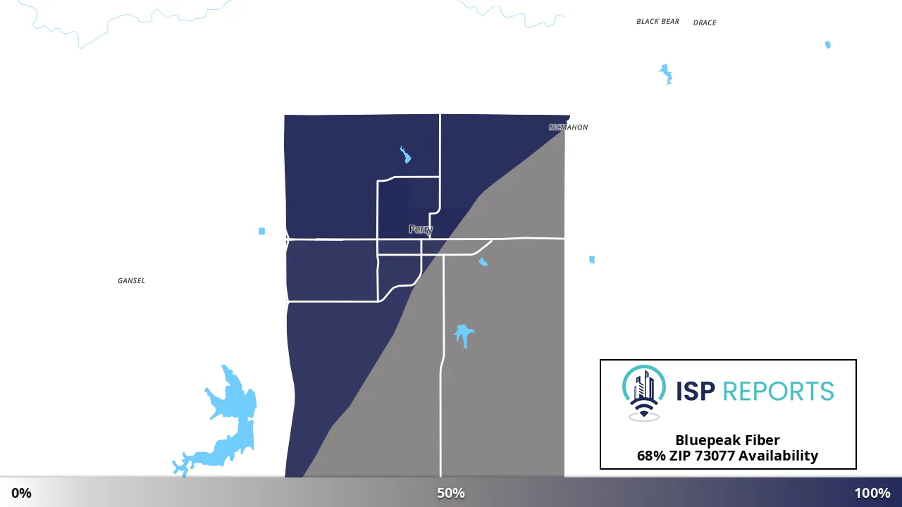 73077, OK map of internet availability