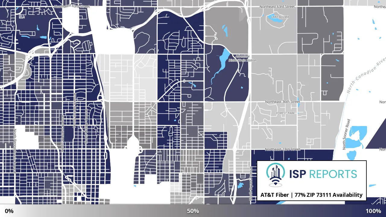 73111, OK map of internet availability