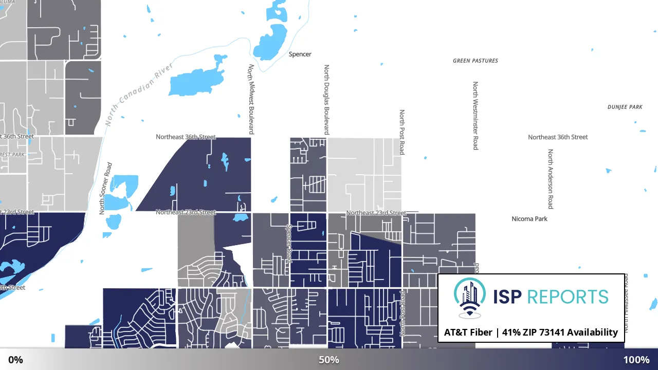 73141, OK map of internet availability