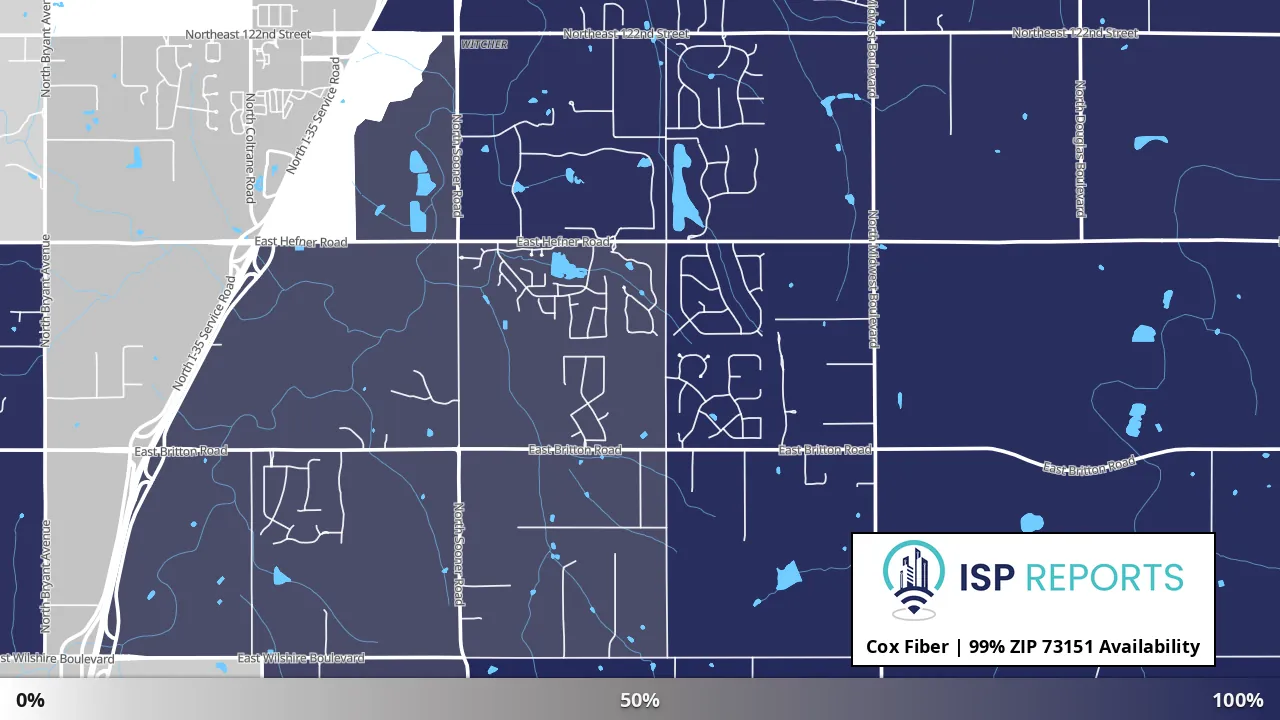 73151, OK map of internet availability
