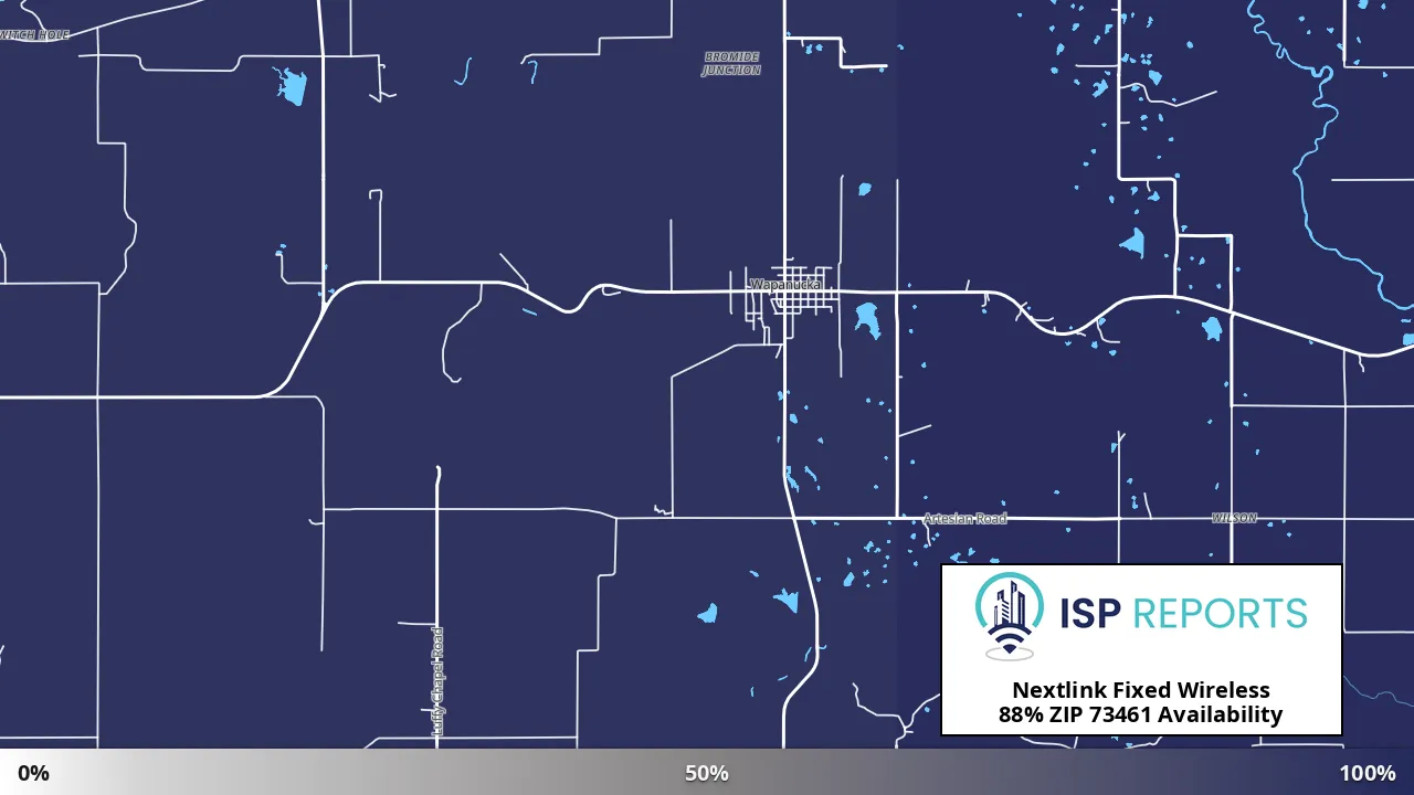 73461, OK map of internet availability