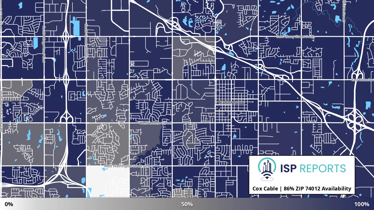74012, OK map of internet availability