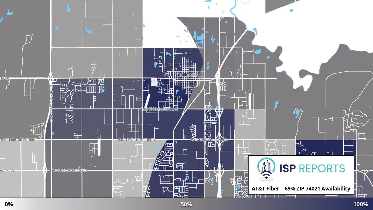 74021, OK map of internet availability