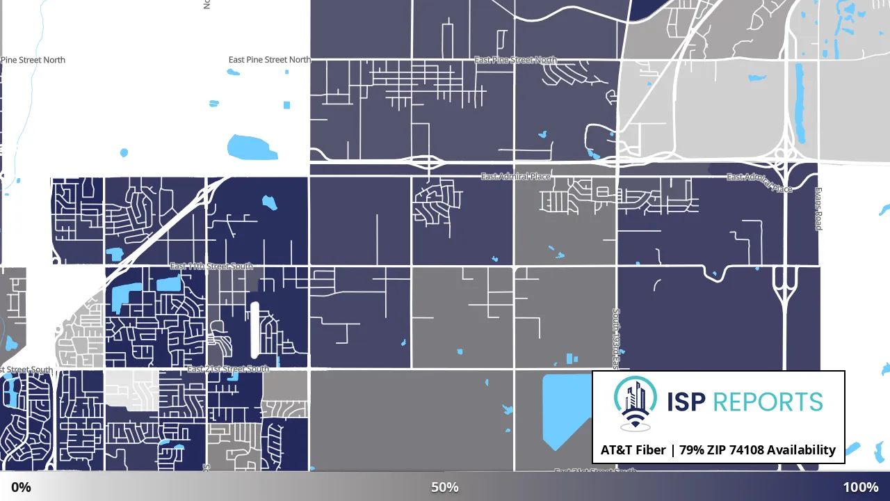 74108, OK map of internet availability