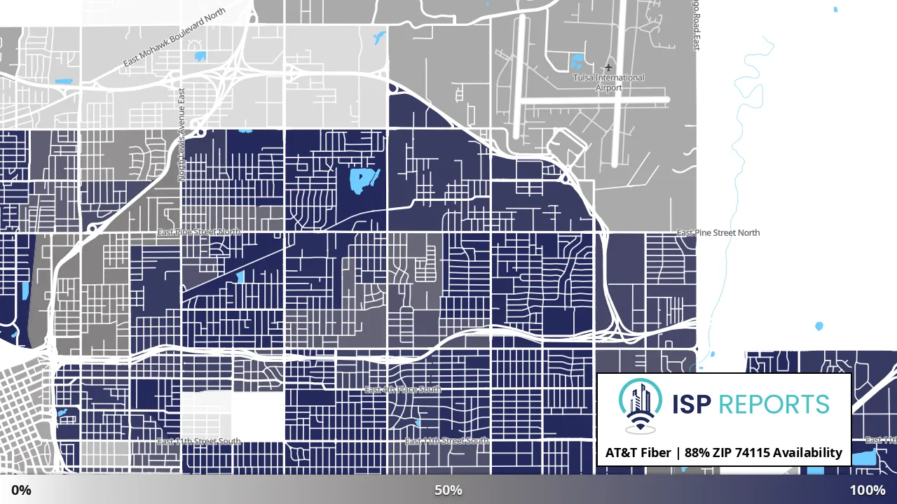 74115, OK map of internet availability