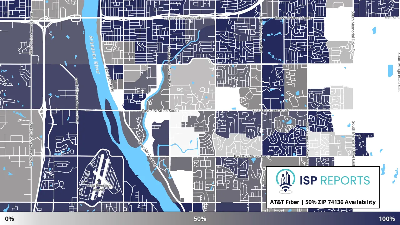 74136, OK map of internet availability