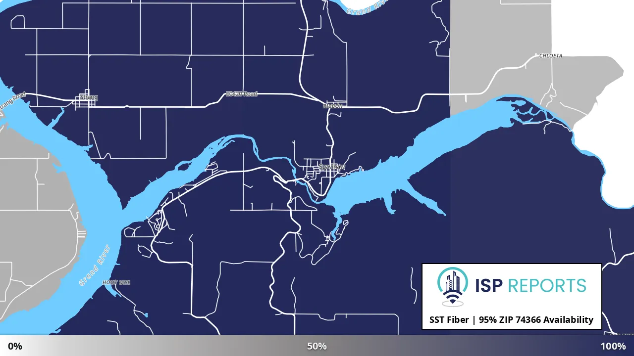 74366, OK map of internet availability