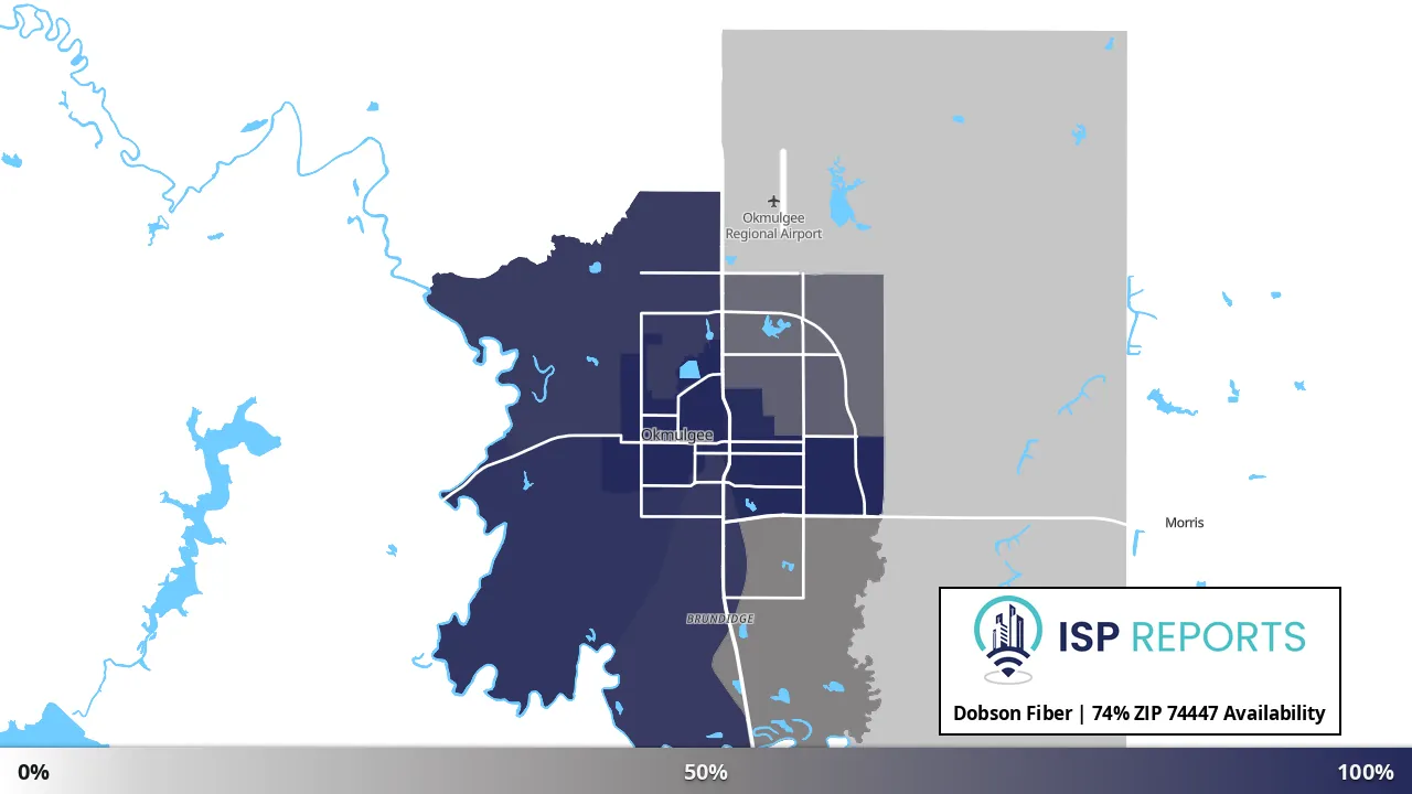 74447, OK map of internet availability