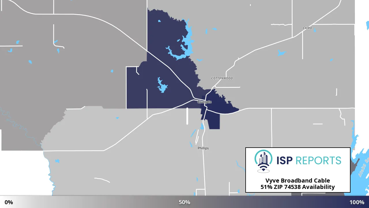 74538, OK map of internet availability