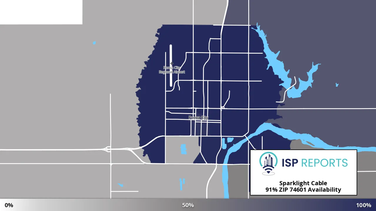 74601, OK map of internet availability