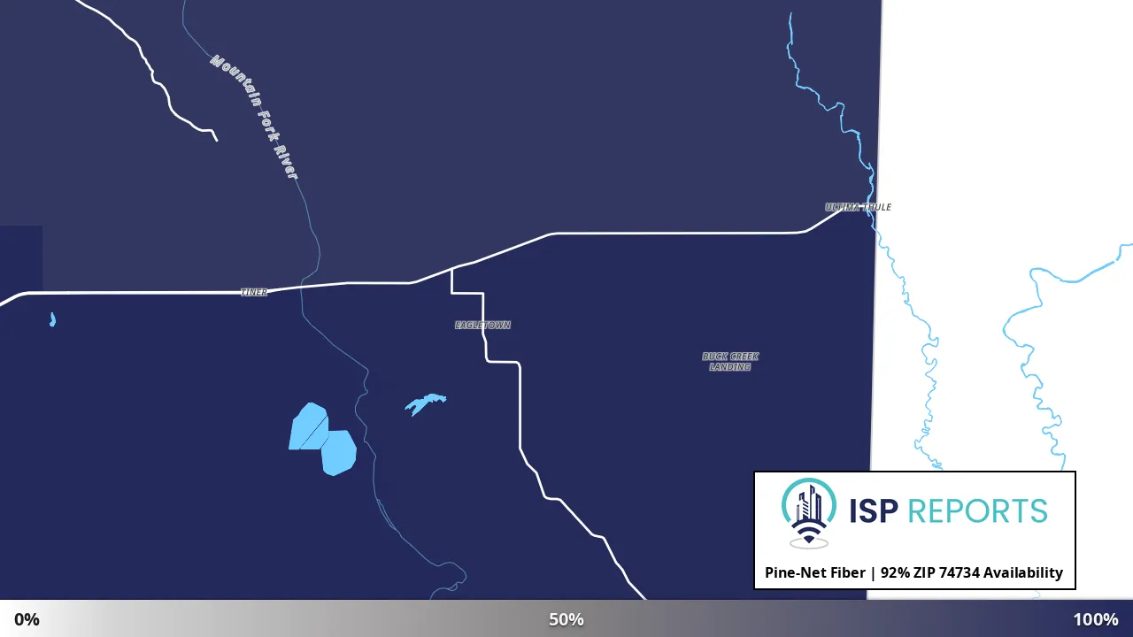 74734, OK map of internet availability