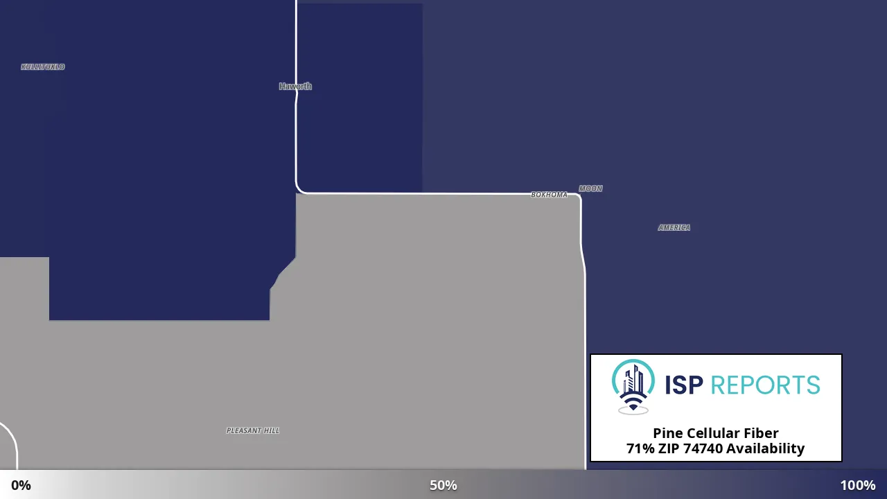 74740, OK map of internet availability