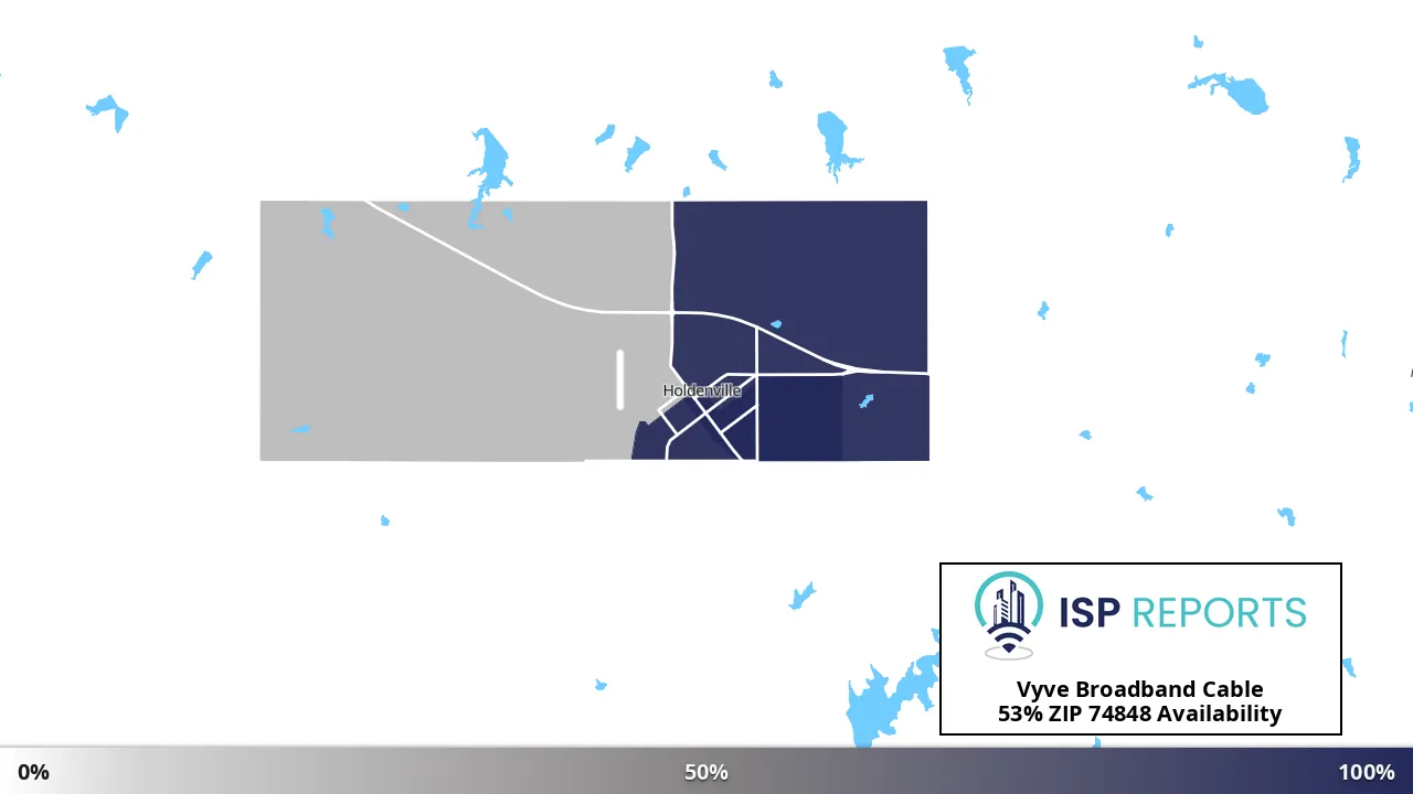 74848, OK map of internet availability