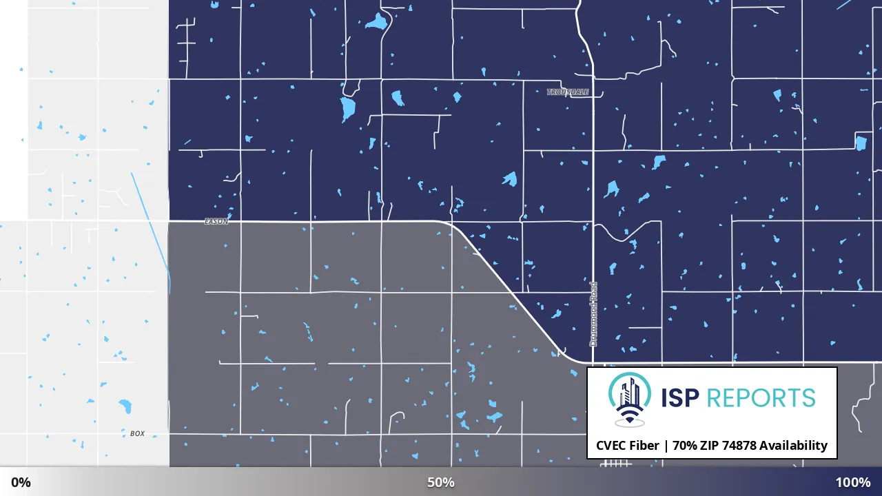 74878, OK map of internet availability