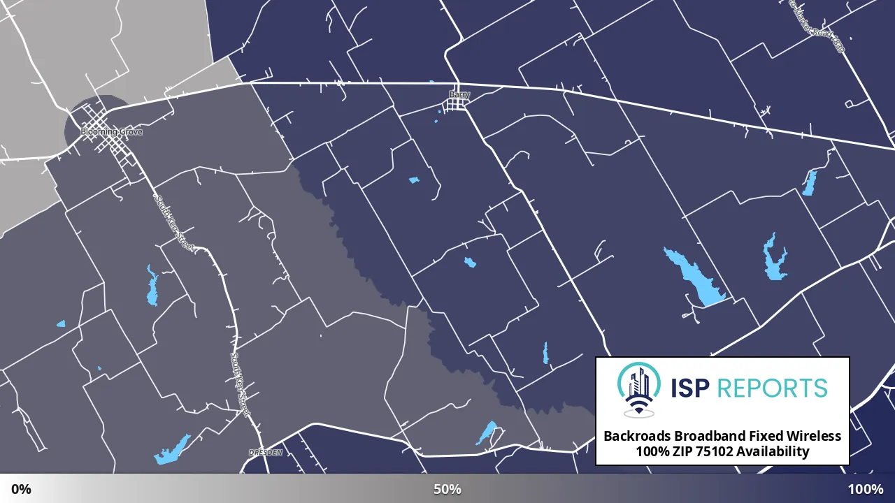 75102, TX map of internet availability