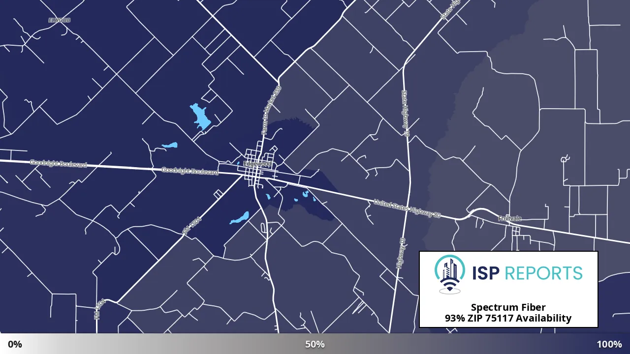 75117, TX map of internet availability