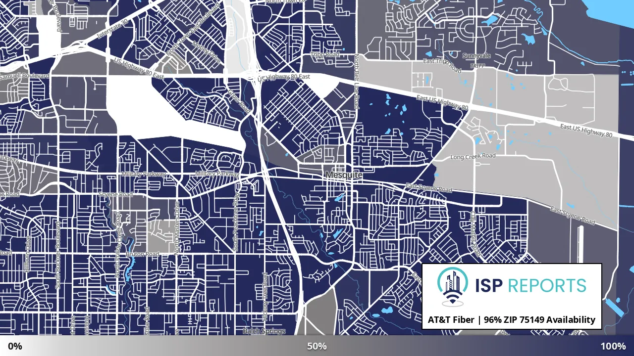 75149, TX map of internet availability