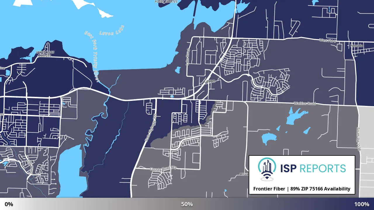 75166, TX map of internet availability