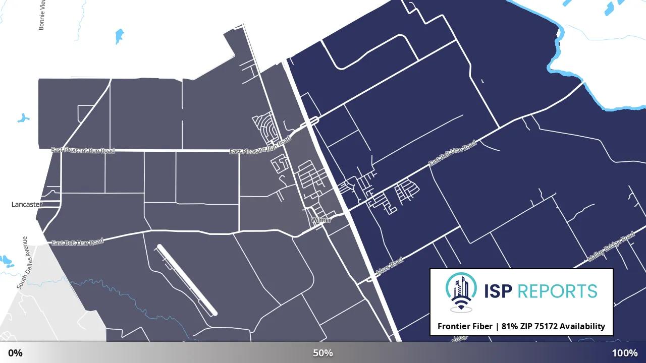 75172, TX map of internet availability