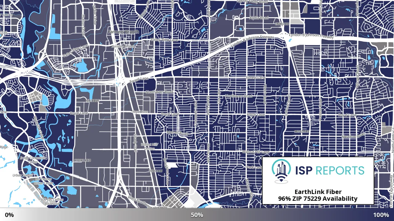 75229, TX map of internet availability