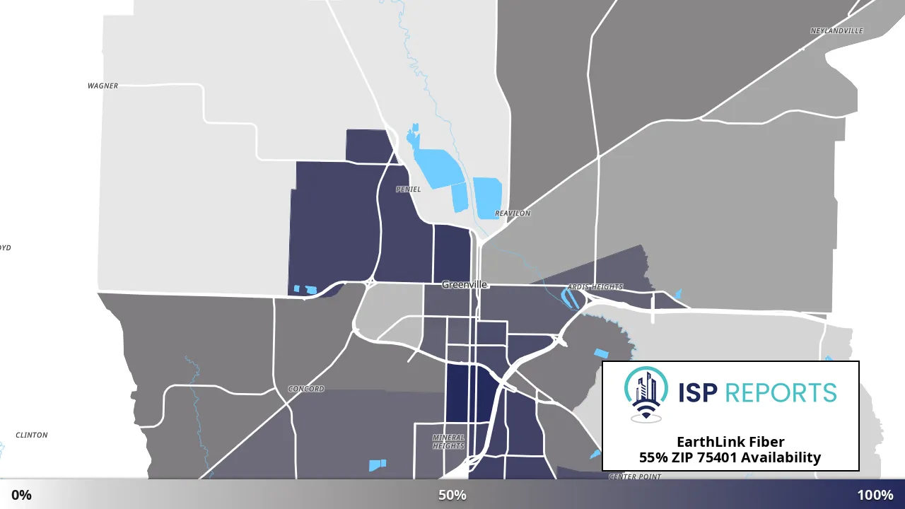 75401, TX map of internet availability