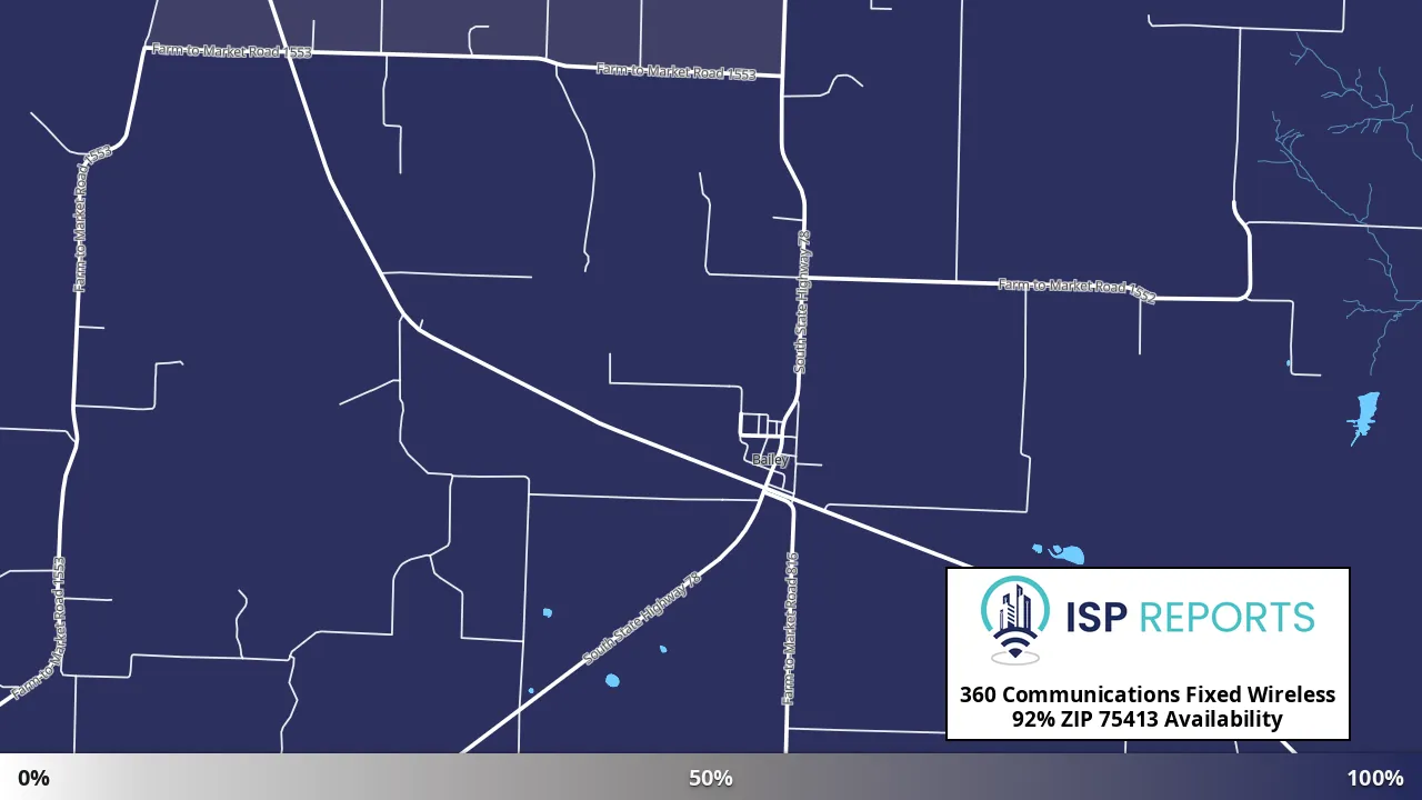75413, TX map of internet availability