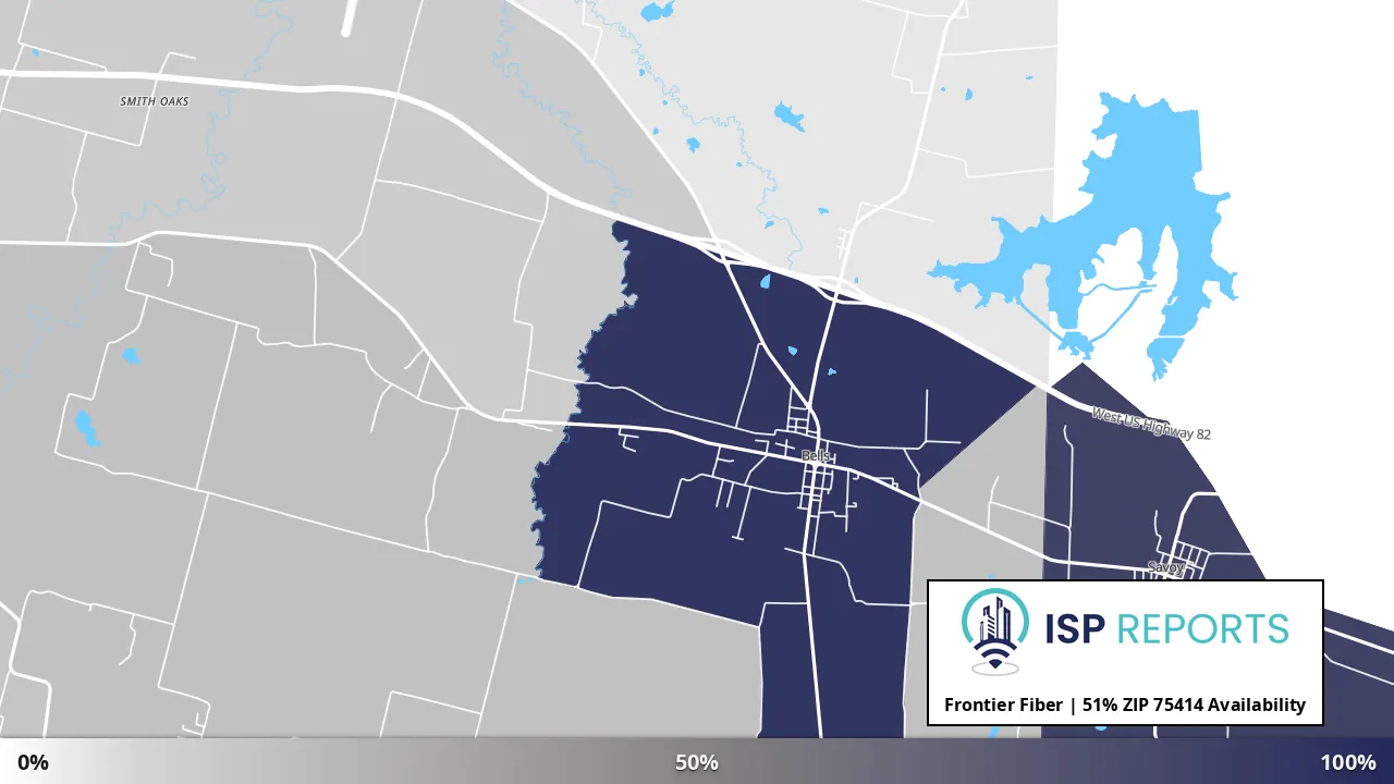75414, TX map of internet availability