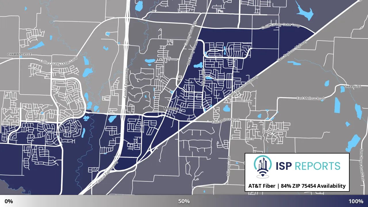 75454, TX map of internet availability