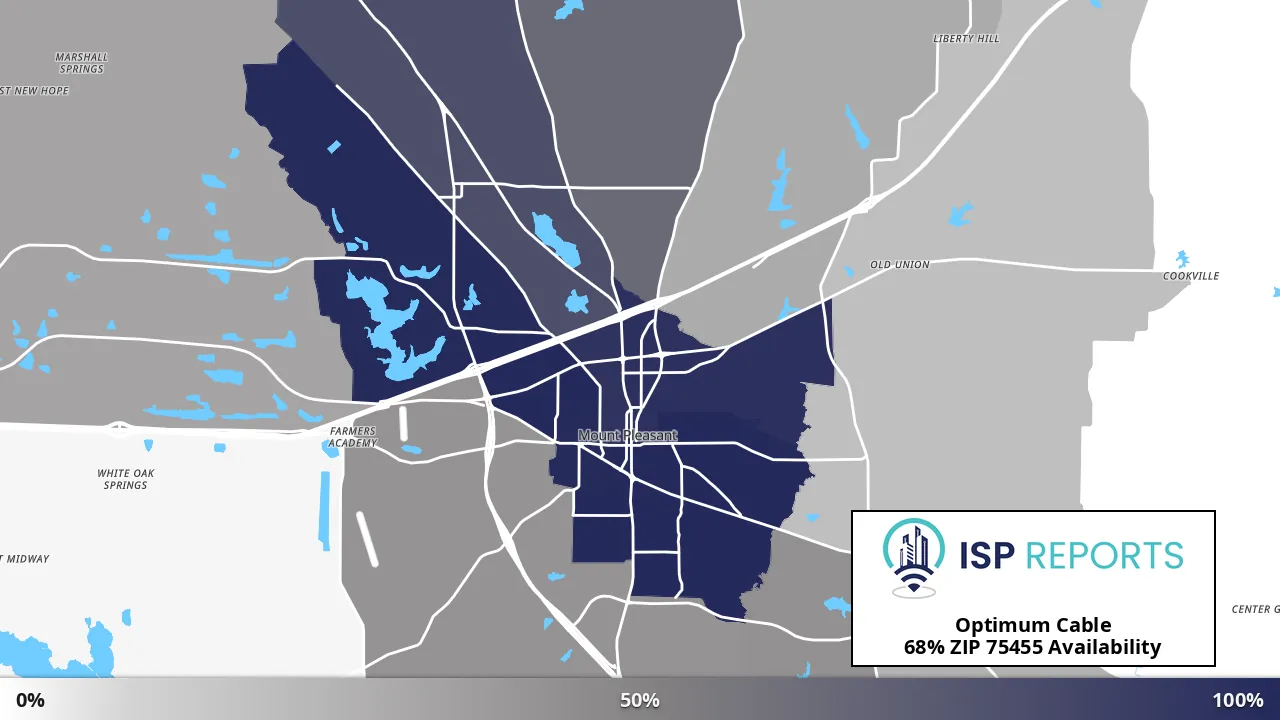 75455, TX map of internet availability