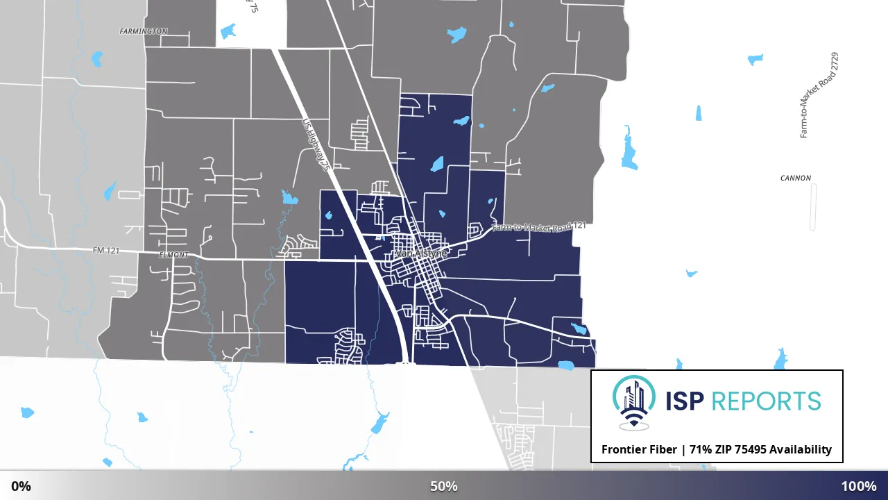75495, TX map of internet availability