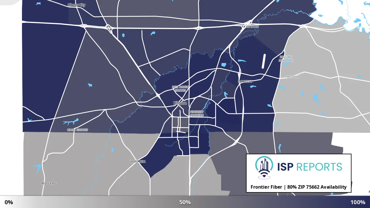 75662, TX map of internet availability