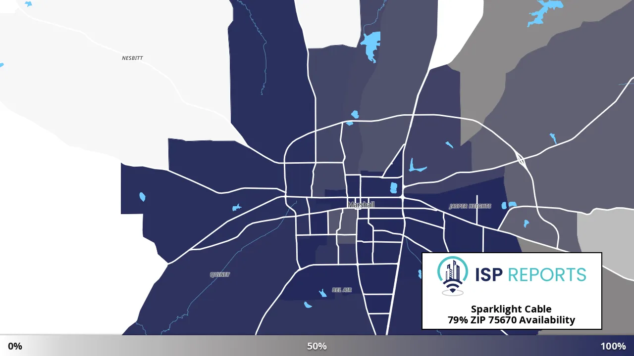 75670, TX map of internet availability