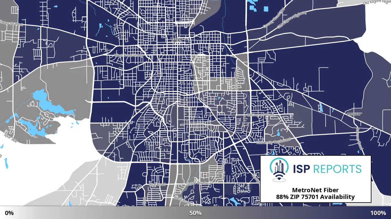 75701, TX map of internet availability