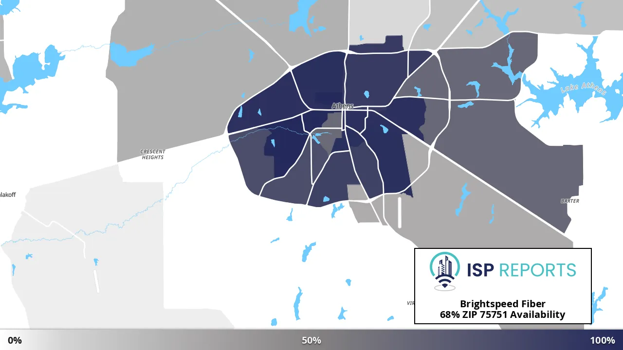 75751, TX map of internet availability