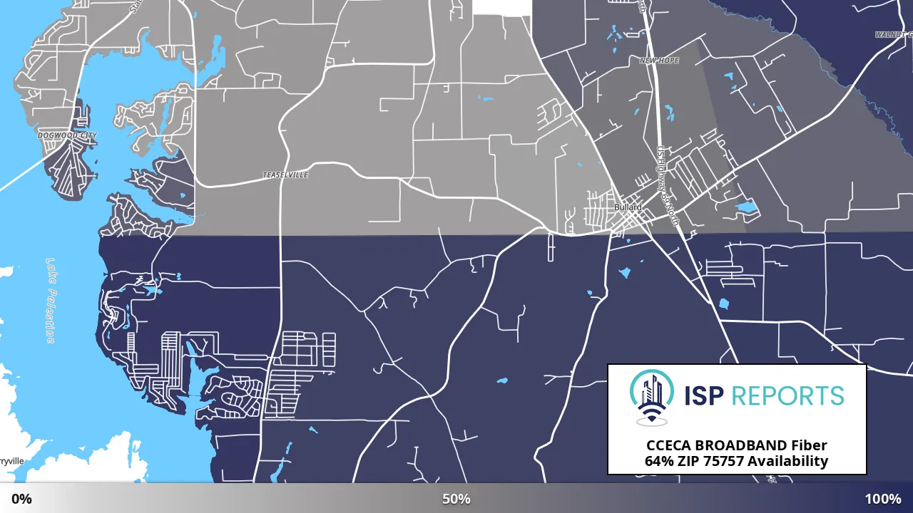 75757, TX map of internet availability