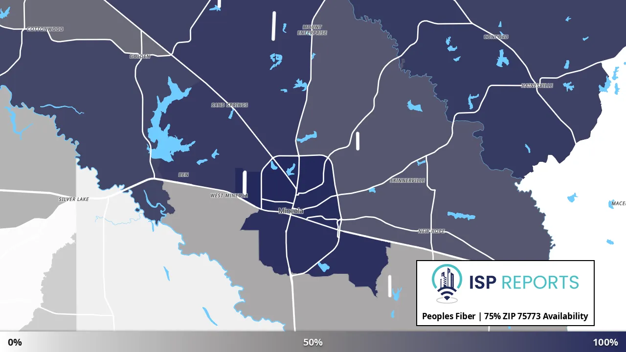 75773, TX map of internet availability
