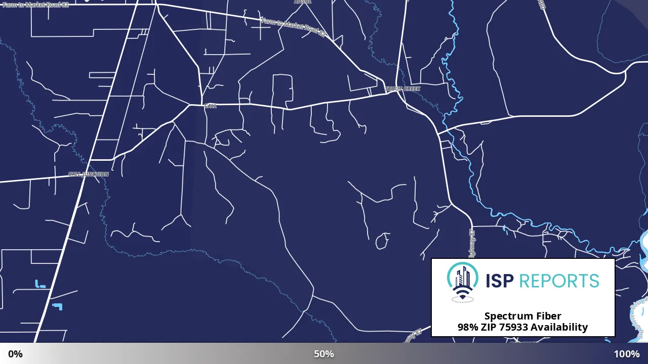 75933, TX map of internet availability