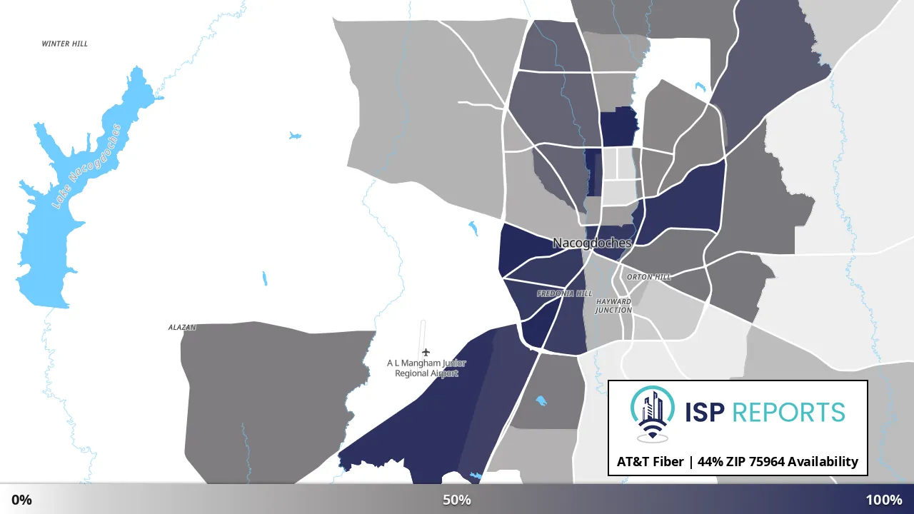 75964, TX map of internet availability