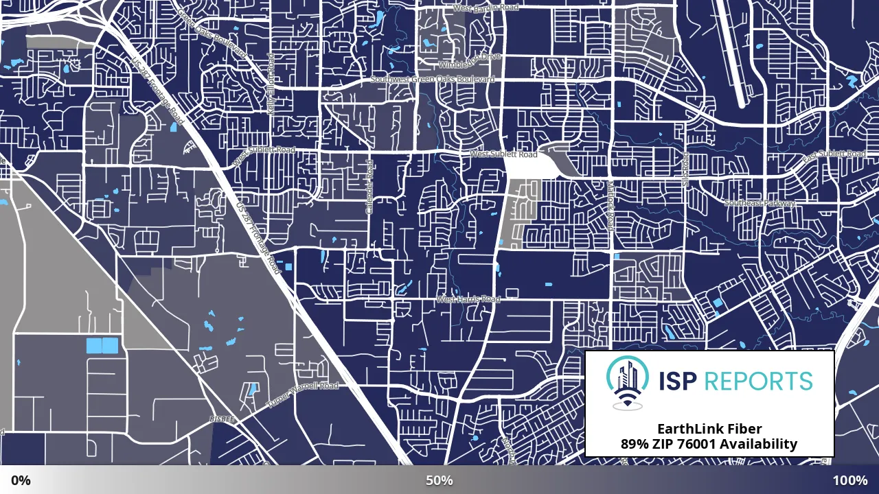 76001, TX map of internet availability