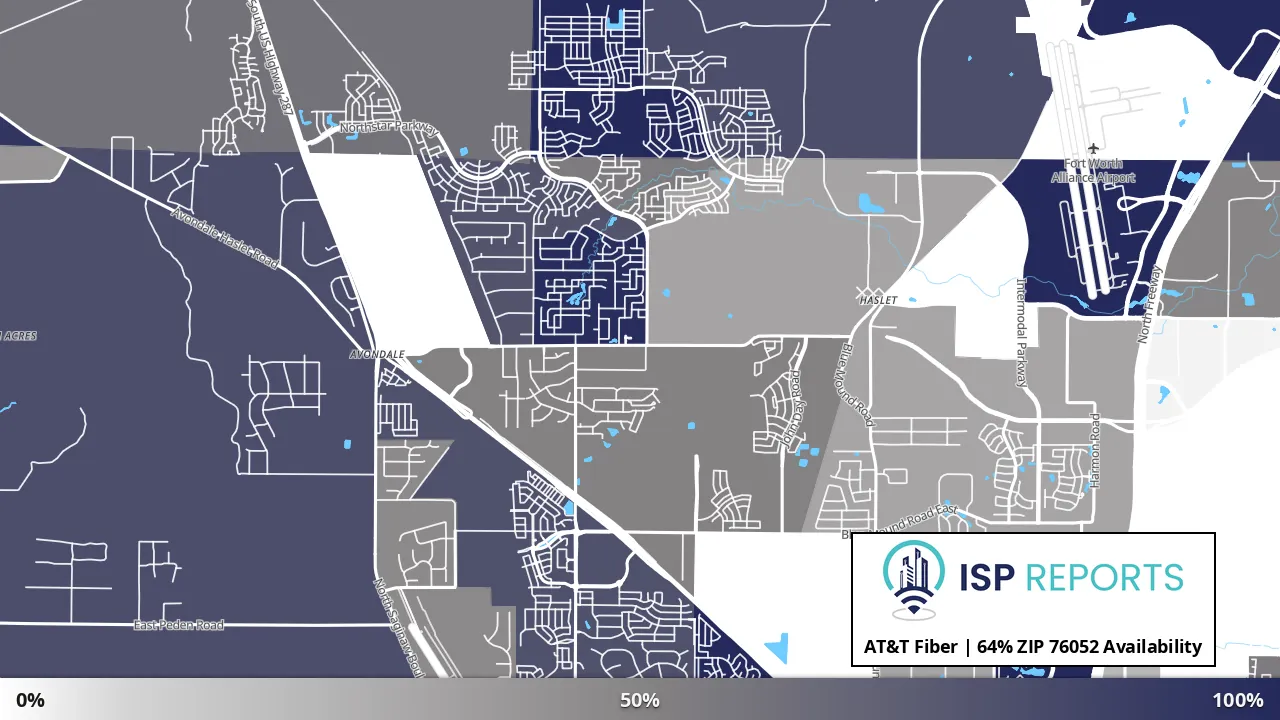 76052, TX map of internet availability